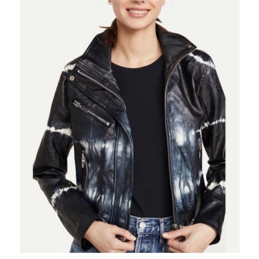 Blank NYC Black and White Leather Jacket